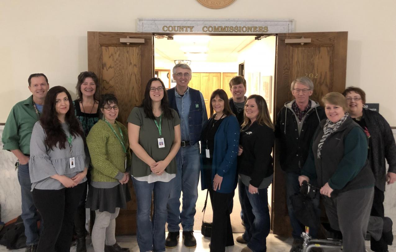 AFSCME Local 66 members attend a St. Louis County Board meeting